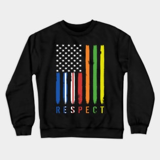 RESPECT Workers American Flag Crewneck Sweatshirt